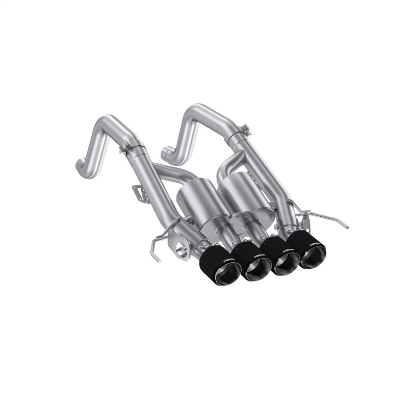 MBRP 14-19 Corvette 6.2L (NPP Models Only) T304SS 3in Cat-Back Dual Split w/ Quad Carbon Fiber Tips