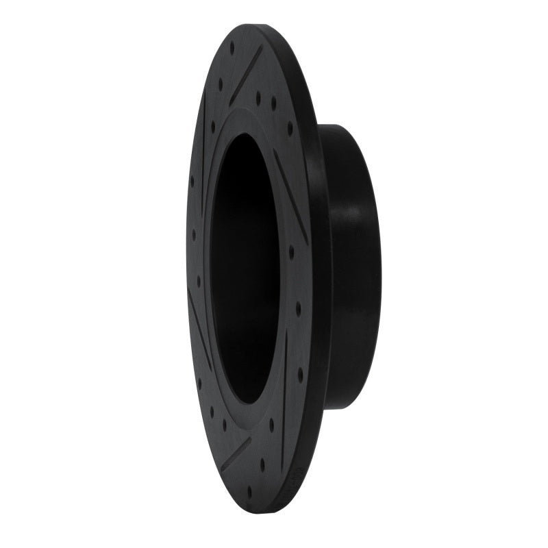 R1 10-19 Audi A3 Rear Right Drilled & Slotted Black Brake Rotor