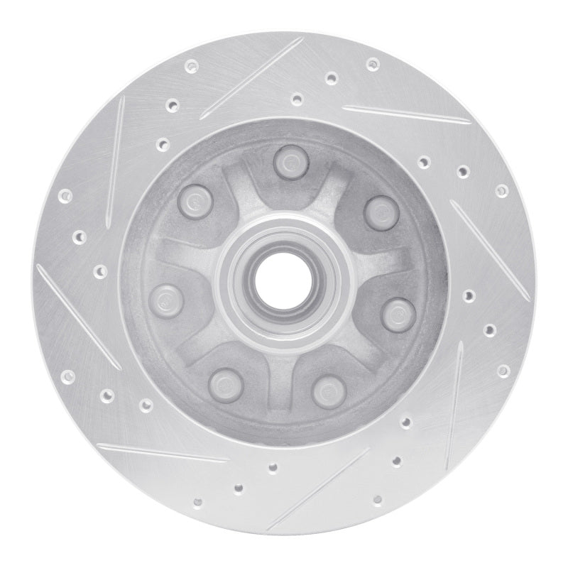 R1 97-02 Ford F-150 RWD Front Right Drilled & Slotted Silver Brake Rotor