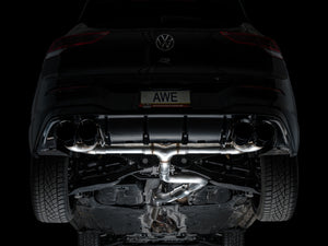 AWE Tuning MK8 Volkswagen Golf R 3in Track Edition Quad Exhaust - Diamond Black Tips