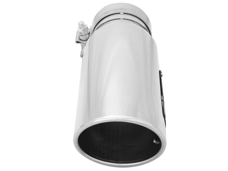 aFe MACH Force-Xp Universal Exhaust Tip 3-1/2Inlet x 4-1/2IN Outlet x 12IN L Polished Left Side Exit
