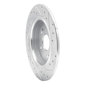 R1 15-25 Acura TLX Rear Left Drilled & Slotted Silver Brake Rotor