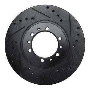 R1 90-04 Mitsubishi Montero Sport (USA/Canada) Front Right Drilled & Slotted Black Brake Rotor