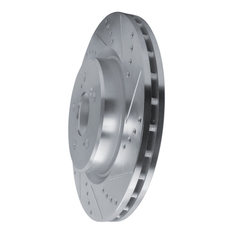 R1 2021-2025 Acura TLX Front Right Drilled & Slotted Silver Brake Rotor