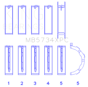King Engine Bearings Ford 302 Cid Coyote (Size +0.25mm) Main Bearing Set