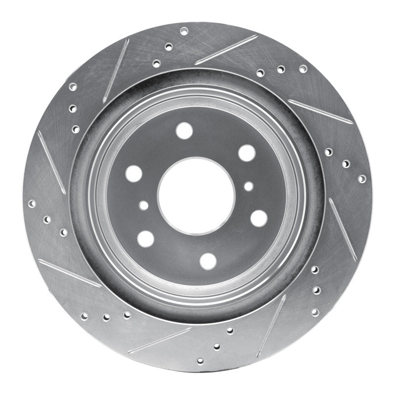 R1 07-20 Cadillac Escalade ESV Rear Right Drilled & Slotted Silver Brake Rotor