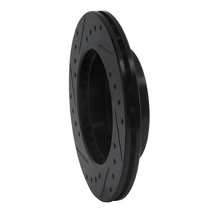 R1 94-96 Nissan 240SX Front Right Drilled & Slotted Black Brake Rotor