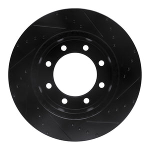 R1 05-12 Ford F-250 4WD (Super Duty) Front Left Drilled & Slotted Black Brake Rotor