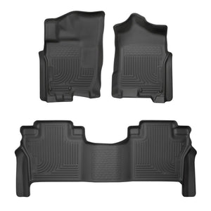 Husky Liners 17-23 Nissan Titan Crew Cab WeatherBeater Front & 2nd Row Floor Liners - Black