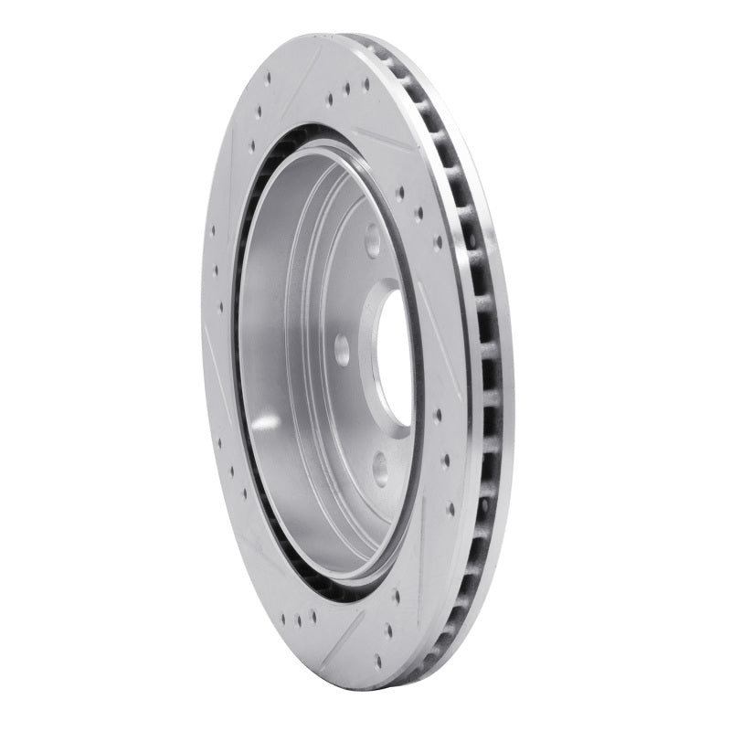 R1 08-19 Cadillac CTS Rear Right Drilled & Slotted Silver Brake Rotor