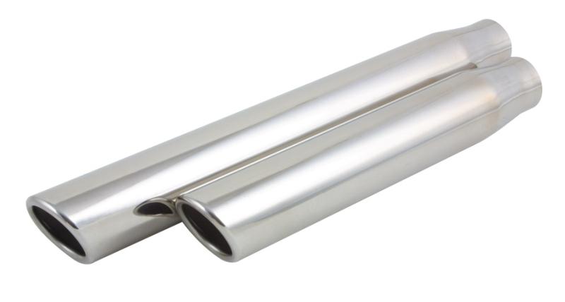 Vibrant 4in Round SS Truck/SUV Exhaust Tip (Single Wall Angle Cut) - 2.5in inlet 20in long