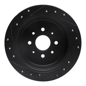 R1 14-20 Peugeot 2008 (Mexico) Rear Right Drilled & Slotted Black Brake Rotor