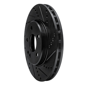 R1 06-11 Mercedes-Benz B200 Front Right Drilled & Slotted Black Brake Rotor