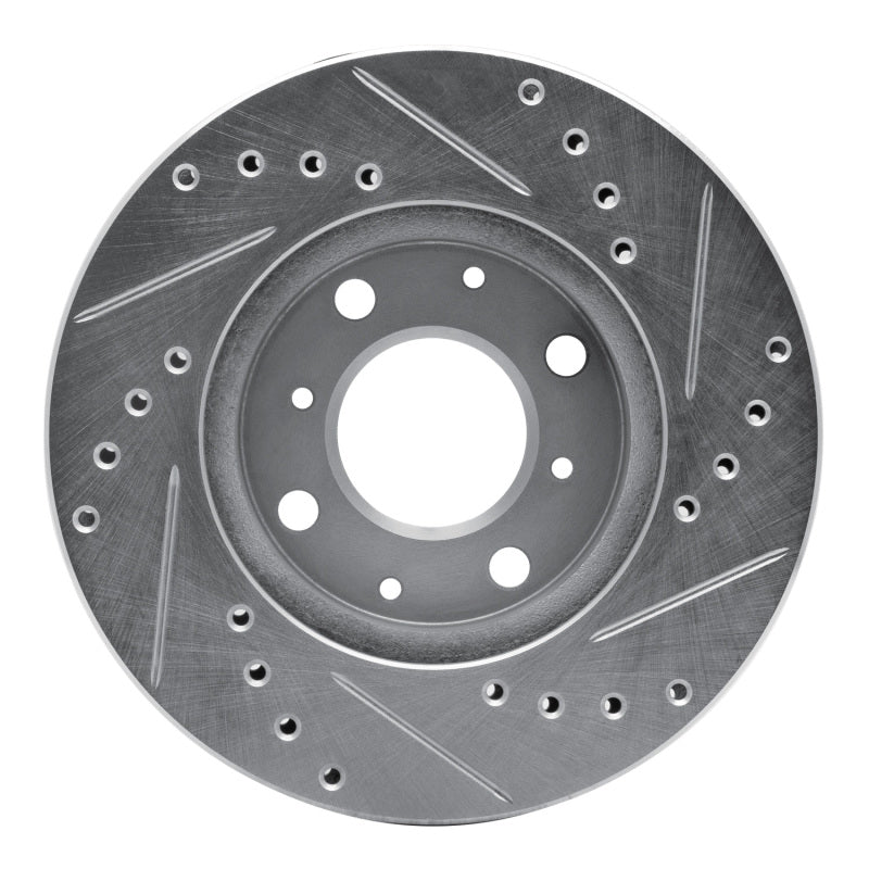 R1 86-91 Acura Integra Front Left Drilled & Slotted Silver Brake Rotor