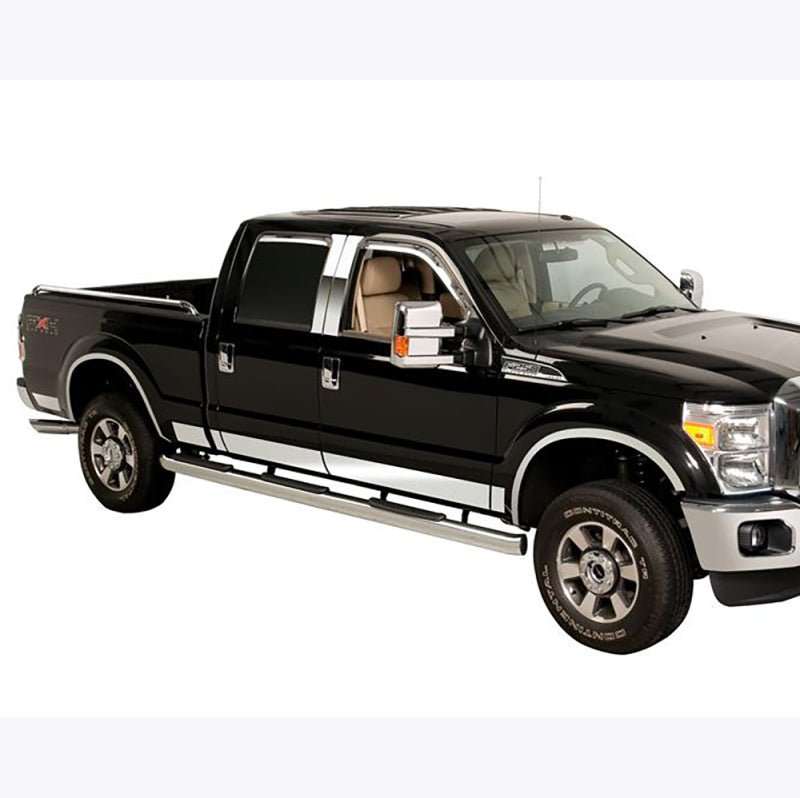 Putco 11-16 Ford SuperDuty - Super Cab 8ft Long Box - 12pcs - 6.25in Wide SS Rocker Panels