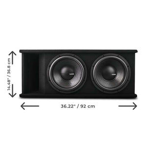 DS18 Dual 12in Loaded 1500 Watts RMS 2x ZR12.4D Ported Enclosure w/ Subwoofer