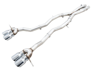 AWE Tuning Track Edition Cat-Back Exhaust for BMW G8X M3/M4 - Chrome Silver Tips
