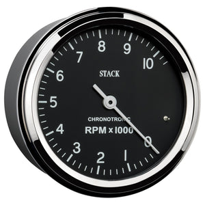 Autometer Chronocentric Tachometer - 80mm Blk - 0-10K RPM