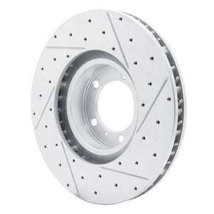 R1 10-24 Audi E-Tron Gt Left Front Drilled & Slotted Geo-Carbon Rotor