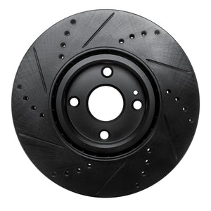 R1 16-25 Fiat 124 Spider Front Right Drilled & Slotted Black Brake Rotor