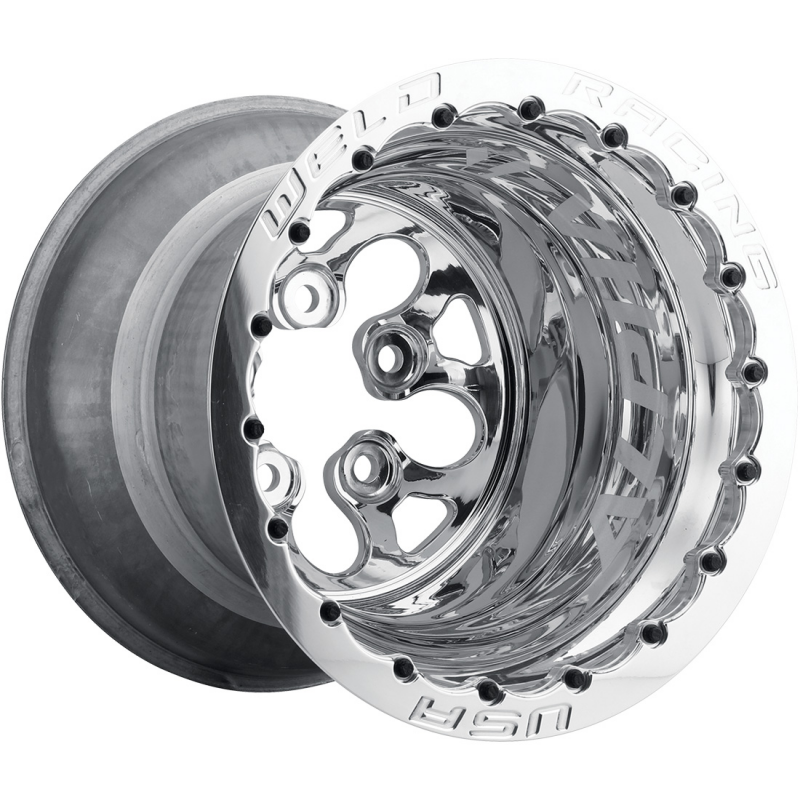 Weld Alpha-1 15x15 / 5x4.75 / 4 BS / 3.18 HB - Polished Center - Polished Shell - DBL Wheel