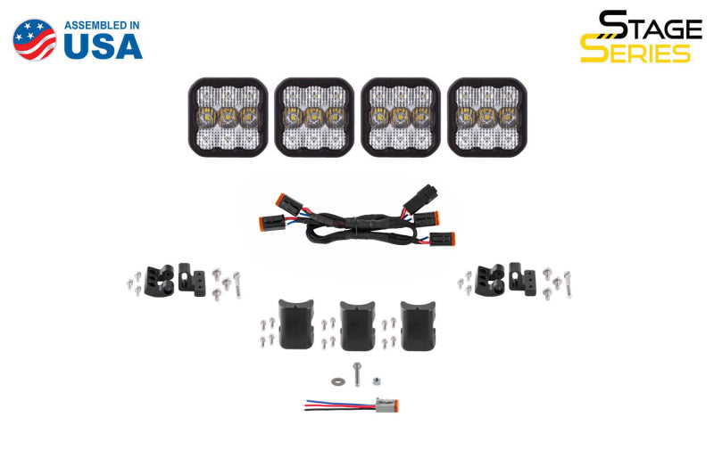 Diode Dynamics SS5 Pro Universal CrossLink 4-Pod Lightbar - Yellow Driving