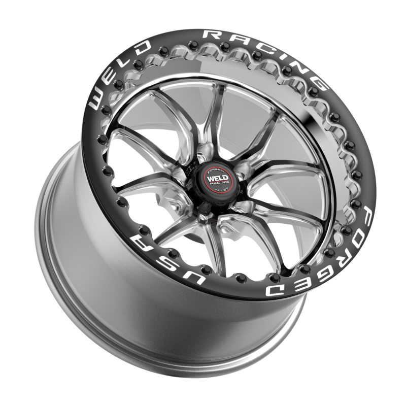 Weld S85 Beadlock 15x9/5x114.3/6.5 BS/3.18 HB - Black Center - Polished Shell - Black SBL MT Wheel