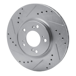 R1 00-09 Honda S2000 Front Left Drilled & Slotted Silver Brake Rotor