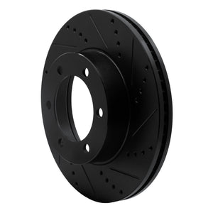 R1 00-07 Toyota SEQUOIA Front Right Drilled & Slotted Black Brake Rotor
