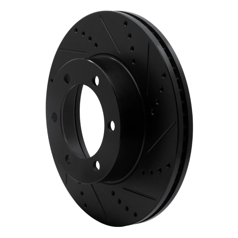 R1 00-07 Toyota SEQUOIA Front Right Drilled & Slotted Black Brake Rotor