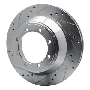 R1 08-20 Ford E-Super Duty Rear Left Drilled & Slotted Silver Brake Rotor