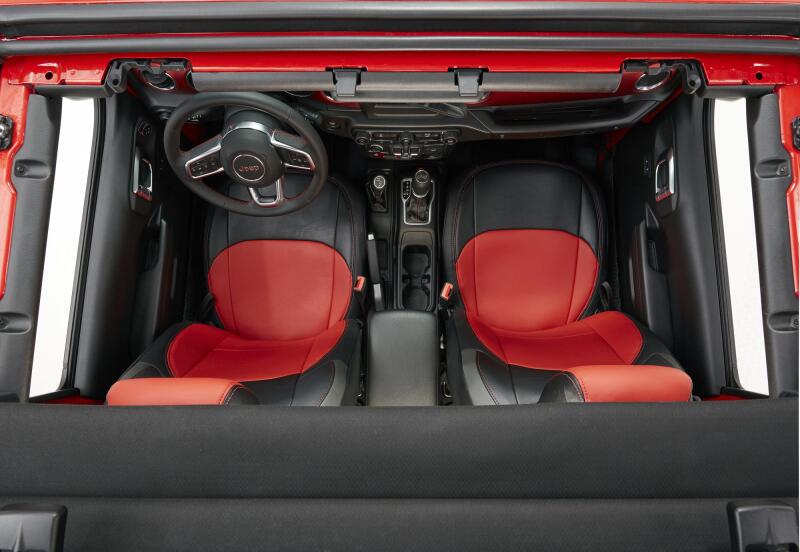PRP 2018+ Jeep Wrangler JL/2 door/Rubicon Front Seat Covers (Pair) - Black/Red