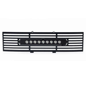 Putco 11-14 Ford F-150 - EcoBoost Bumper Grille Inserts - Black SS Bar and 10in Luminix Light Bar
