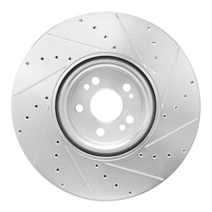 R1 20-26 Mercedes-Benz GLE350 Front Left Drilled & Slotted Silver Brake Rotor