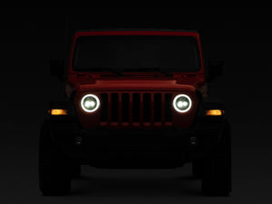 Raxiom 18-22 Jeep Wrangler JL/JT Axial Series LED Headlights- Black Housing (Clear Lens)