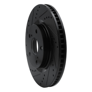 R1 01-07 Peugeot 607 (Mexico) Front Left Drilled & Slotted Black Brake Rotor