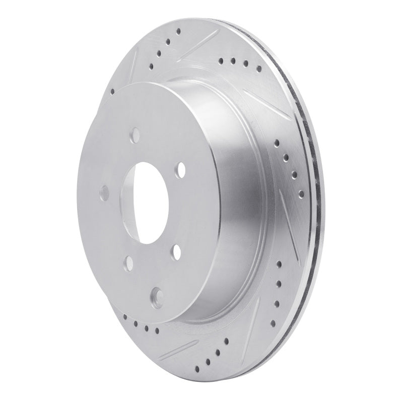 R1 03-24 Infiniti FX45 Rear Left Drilled & Slotted Silver Brake Rotor