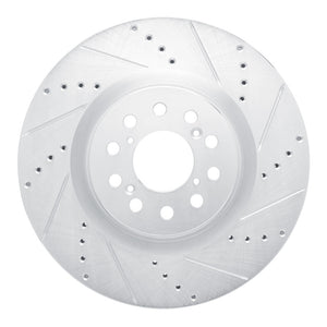 R1 17-25 Acura Integra Front Right Drilled & Slotted Silver Brake Rotor