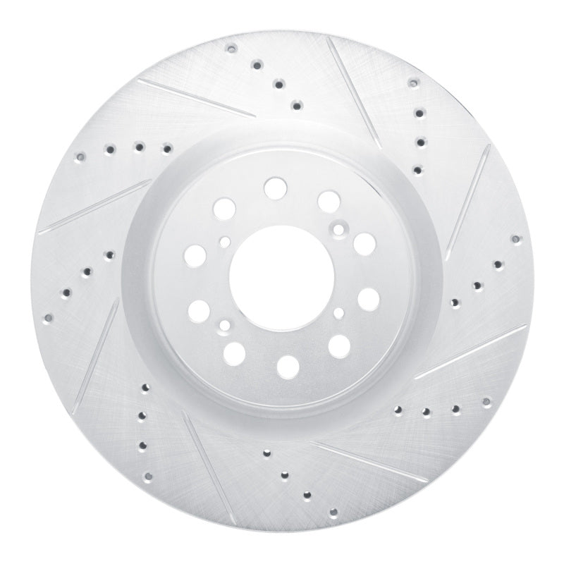 R1 17-25 Acura Integra Front Right Drilled & Slotted Silver Brake Rotor