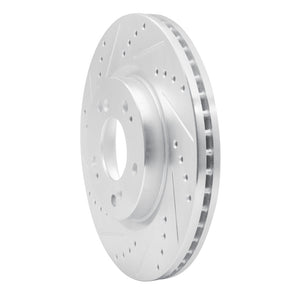 R1 04-12 Mitsubishi Eclipse Front Left Drilled & Slotted Silver Brake Rotor