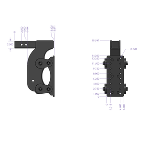 Gen-Y The Boss Torsion-Flex Pintle Plate 2.5in Shank 15in Drop 21K Hitch w/GH-0100 Stabilizer Kit