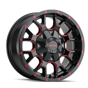 Mayhem 8015 Warrior 17x9 / 5x127 BP / -12mm Offset / 87mm Hub Black w/ Prism Red Wheel