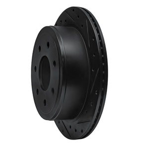 R1 04-11 Ford F-150 4WD Rear Right Drilled & Slotted Black Brake Rotor
