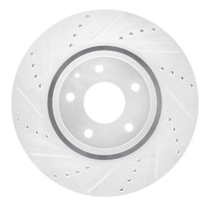 R1 16-25 Mazda CX-5 Front Left Drilled & Slotted Silver Brake Rotor