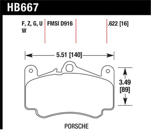 Hawk 09 Porsche 911 Carrera S w/ Iron Discs Front DTC-70 Race Brake Pads