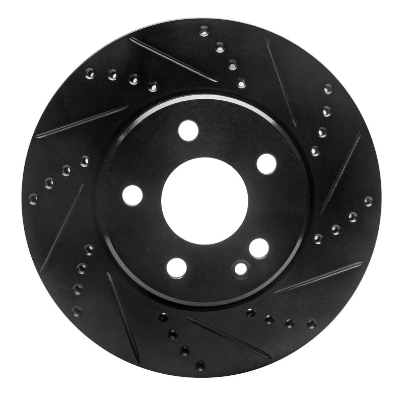 R1 06-11 Mercedes-Benz B200 Front Right Drilled & Slotted Black Brake Rotor