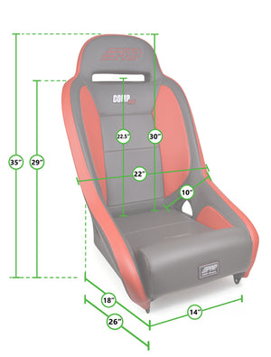 PRP Comp Elite Suspension Seat- Red/Black