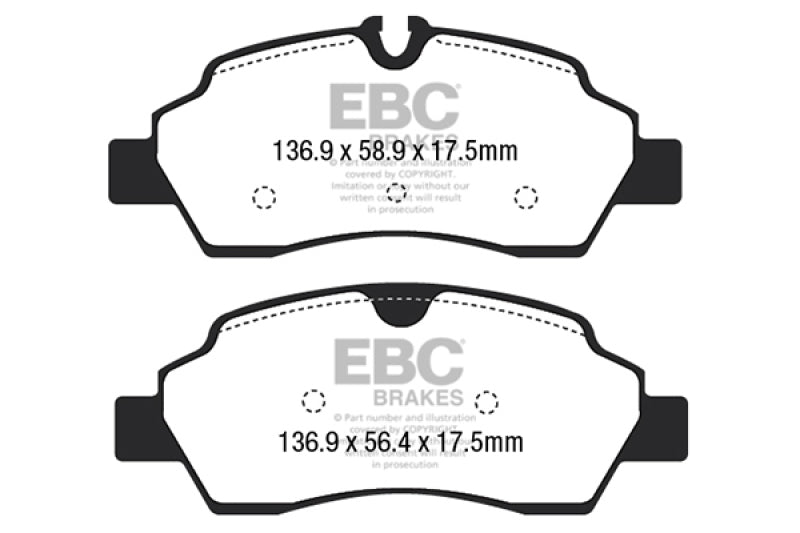 EBC 2015+ Ford Transit 150 SRW Yellowstuff Rear Brake Pads
