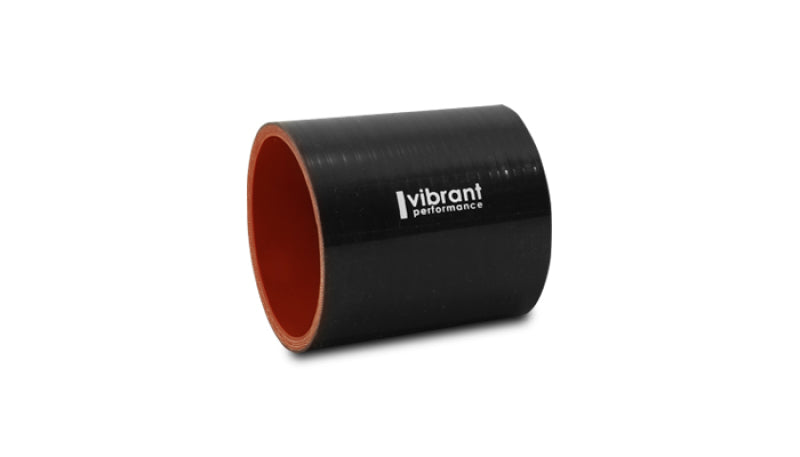 Vibrant 4 Ply Reinforced Silicone Straight Hose Coupling - 3.25in I.D. x 3in long (BLACK)