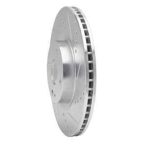 R1 2016-2025 Fiat 124 Spider Front Right Drilled & Slotted Silver Brake Rotor